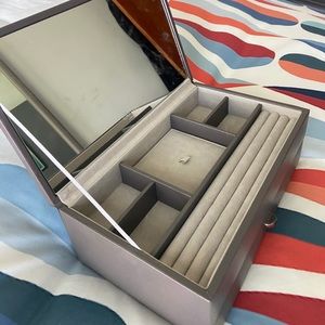 Grey Leather Jewelry Box